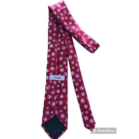 Noel Collection Men's Snowflake Nick Tie - Picture 6 of 8